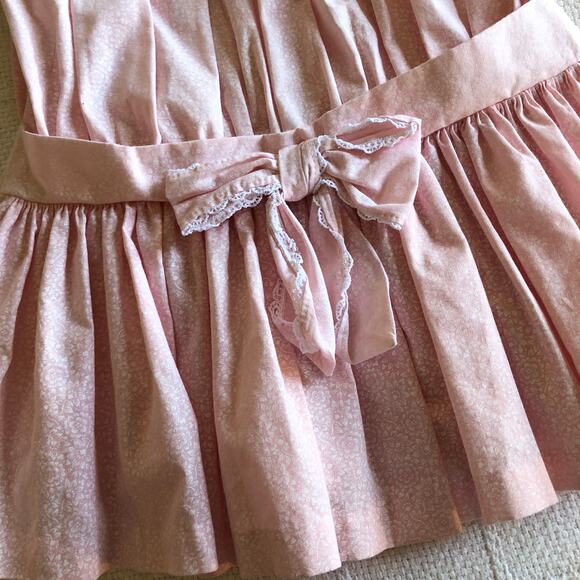 VTG 80s Peaches ’n Cream Pink Lace Ruffle Dress Girls 6 Cottagecore Prairie USA - Picture 8 of 13